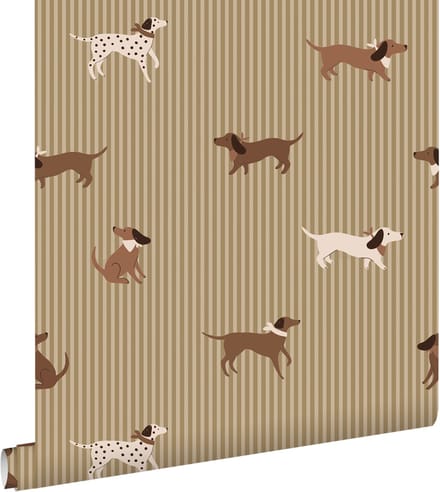 ESTAhome behang honden groen - 50 x 900 cm - 131900