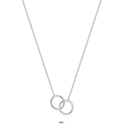 Twice As Nice Halsketting in zilver, 2 cirkels 40cm+5cm