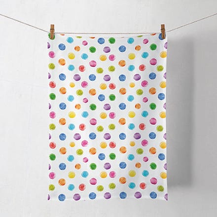 Ambiente polka dots, gekleurde stippen theedoeken, set van 2 - 50 x 70 cm - 100 % katoen