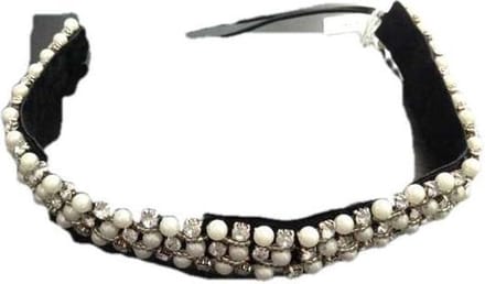 Hoofdband Vicki met pareltjes en strass