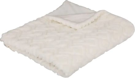 Atmosphera Plaid Mara - Wit - Fleece deken - 120 x 160 cm