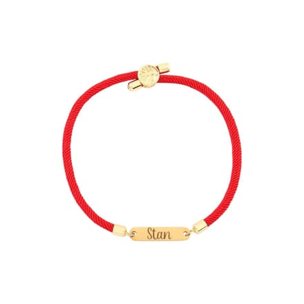Naam Armband met Bar rood