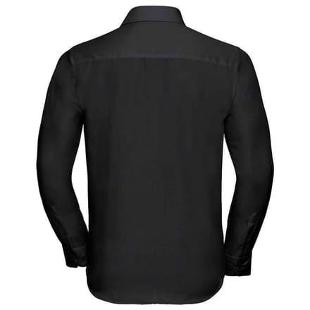 Russell Collection Heren Ultimate Non-Iron Getailleerde Overhemd met Lange Mouwen (Zwart)