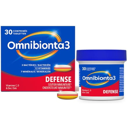 Omnibionta®3 Defense | Immuniteit Vitamine C, D & zink 1 maand 30 Tabletten