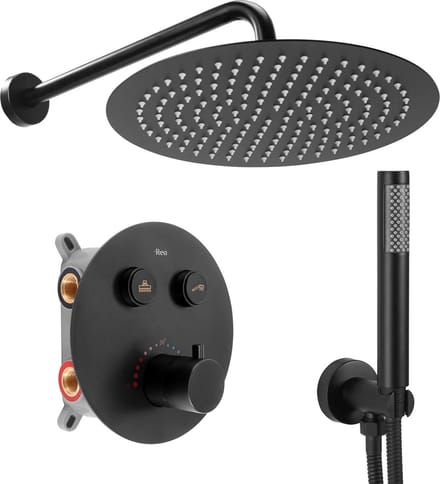Rea Lungo Regendouche Inbouw Zwart 36,5cm