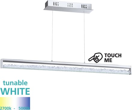 EGLO Cardito 1 Hanglamp - Lengte 1000mm. - Chroom - Kristal