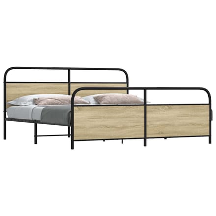 vidaXL - Bedframe - zonder - matras - metaal - sonoma - eikenkleurig - 183x213 - cm