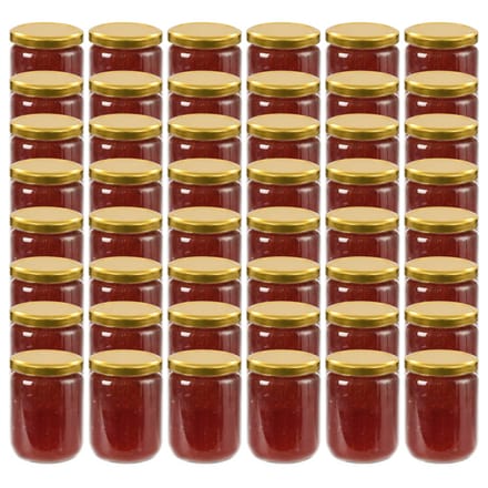 vidaXL - Jampotten - met - goudkleurige - deksels - 48 - st - 230 - ml - glas