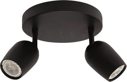 Trova Opbouwspot 2-lichts rond zwart - Modern - Freelight