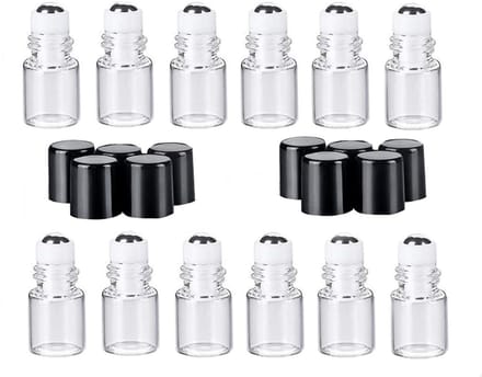 Dailygoods- Roll-on Flessen 12 Stuks - 2 ml Mini - Lege Glas Roller - Etherische Olie - Draagbaar - Transparant - Voorkomt Lekkage - Rollerfles