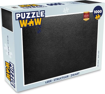 Puzzel Leer - Structuur - Zwart - Legpuzzel - Puzzel 1000 stukjes volwassenen