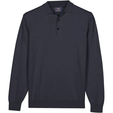 Baileys Trui Pima Cotton Polo Pullover Placket Buttons Dark Blue / male
