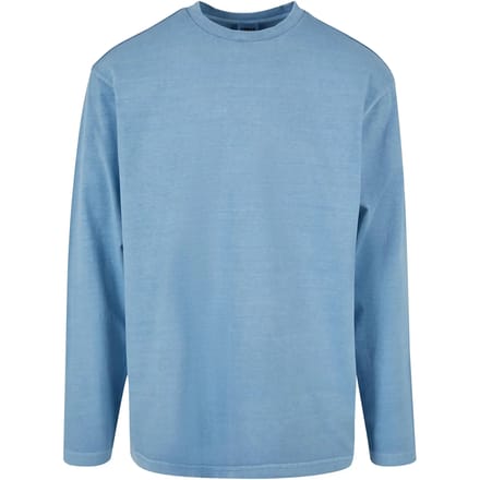 Urban Classics - Heavy Oversized Garment Dye Longsleeve shirt - M - Blauw