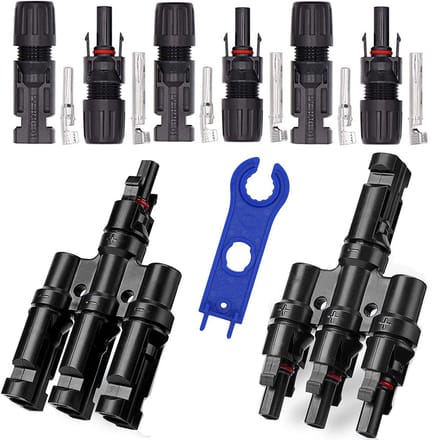Set van 3 MC4 Zonnepaneel Connectoren met Y-Splitter en Sleutel