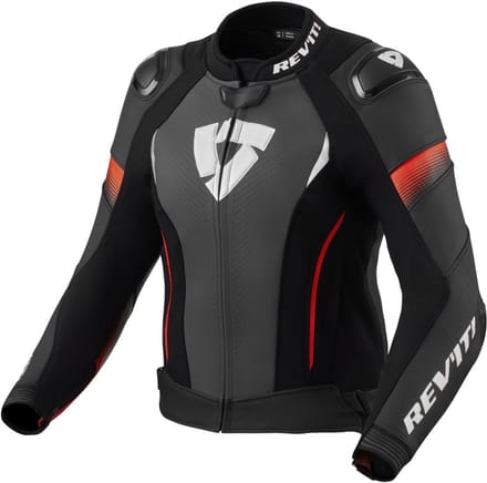 REV’IT! Xena 4 Pro Dames Zwart Neon Rood Motorjas - Maat 46 - Jas