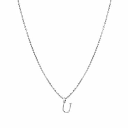 Bijoutheek Collier Letter U Zilver