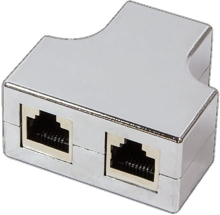 Modulaire RJ45 T-adapter voor Netwerkkabels