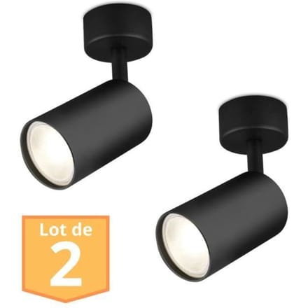 Set van 2 zwarte richtbare plafondspots GU10 35W