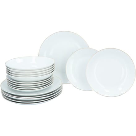 Luzzo ® classic serviesset 6 persoons 18 dlg porselein met gouden rand
