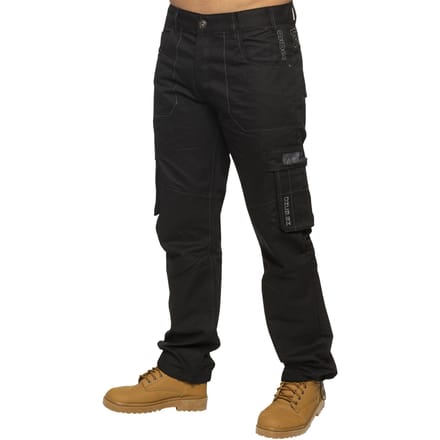 Enzo | Heren Combat Denim Jeans - Zwart