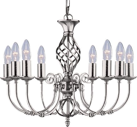 Searchlight ZANZIBAR Kroonluchter 8 Lichts Zilver
