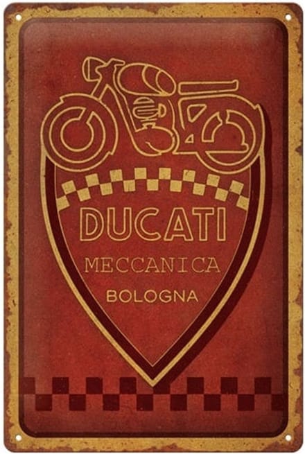 Metaal Bord 20 x 30cm Ducati - Meccanica Bologna