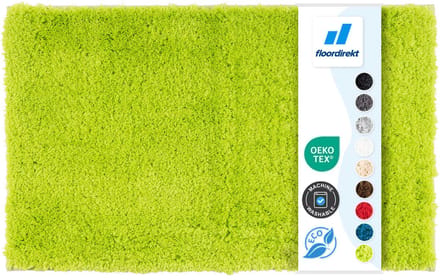 FLOORDIREKT Badmat SKY - Badmat in Vierkant & Rond - Antisliprug - Appelgroen - 50 x 60 cm