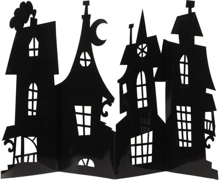 UNIQUE - Tafeldecoratie Spookhuis zwart 60 x 38 cm van karton