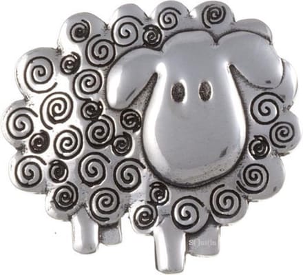 Brooch Swirly sheep ,schapen broche van st justin (PB189)