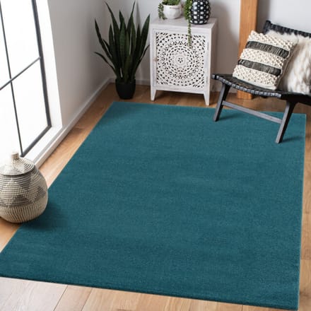 Uni Effen Laagpolig Vloerkleed Modern Blauw- 140x200 CM