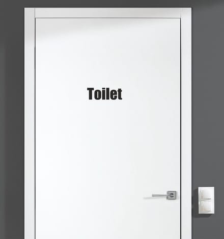 Deursticker - Toilet - Zwart 10x3,5