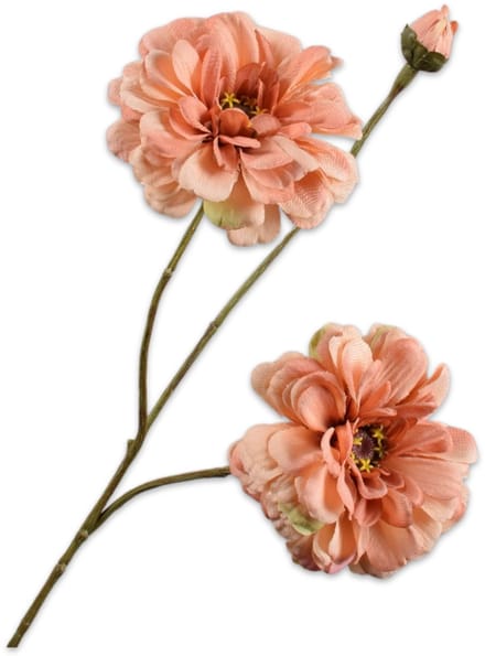 Silk-ka - Kunstbloem - zinnia - roze - H66 cm