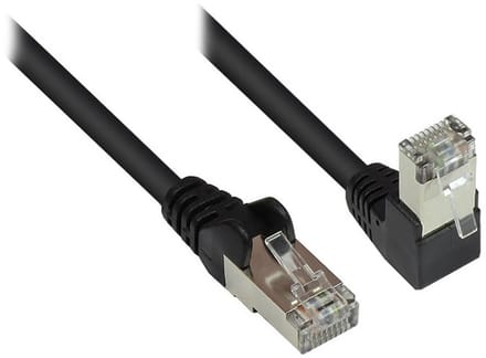 S/FTP CAT6 Gigabit netwerkkabel haaks/recht / zwart - 2 meter