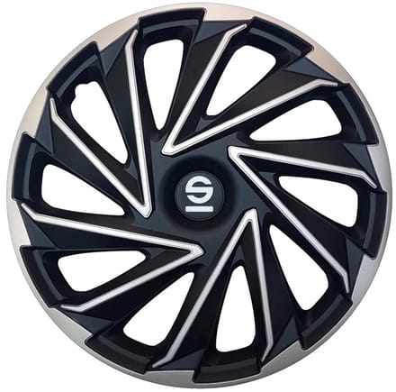 Sparco Wieldoppen Varese 14 inch Zilver Zwart - 4 stuks