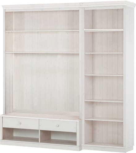 Anita-Boekenkast Tv-lowboard - Wit Grenen