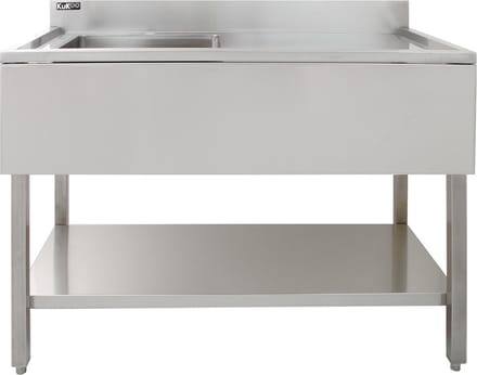 Professionele catering spoeltafel - zilver - 120 cm - met zeefplug