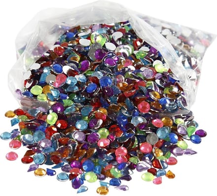 Creotime Strasstenen, afm 5 mm, kleuren assorti, 3000 assorti