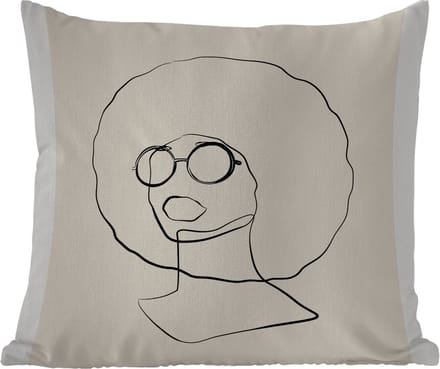 Tuinkussen - Tekst - Vrouwen - Line art - Quotes - 40x40 cm - Weerbestendig