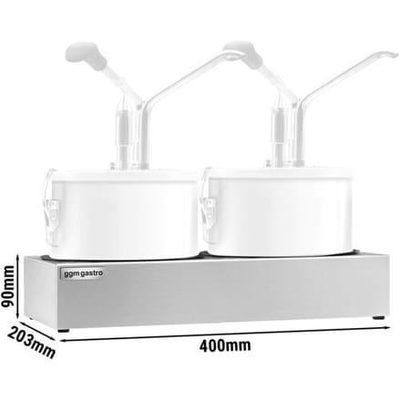 GGM Gastro Edelstahlgestell - passend für Saucenspender SSMBH4 - 2x 4 Liter
