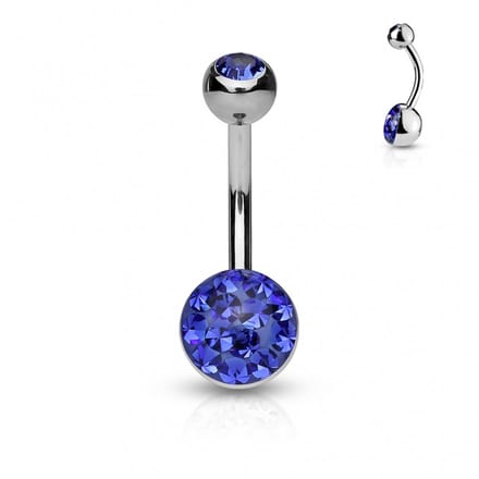 Piercing austrian crystal - blauw - LMPiercings