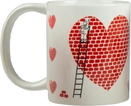 Arti Casa Mok Stenen Hart 300 Ml Keramiek Wit/rood