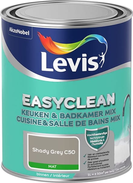 Levis - Easyclean Keuken & Badkamer Mix - Shady Grey C50 - Mengverf - 1 L