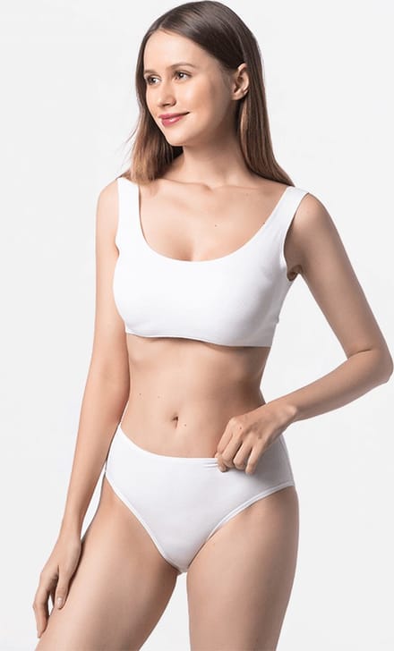 Slip dames brief Micro Modal gepareld ivoor