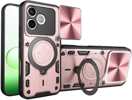 Hoesje geschikt voor HONOR 600 Lite - Phonesta CamLock Back Cover met Camera Slider - Roségoud