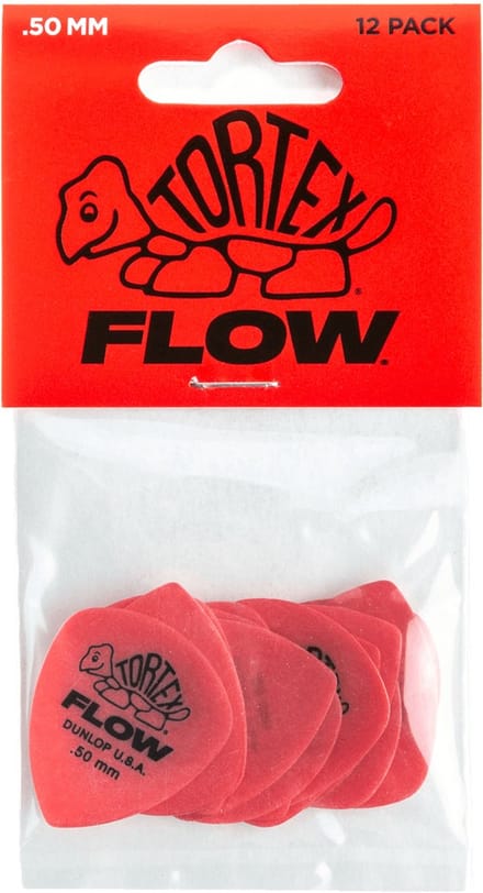 Jim Dunlop Tortex - Plectrums - Flow - 0,50 mm Rood - Player's Pack 12 Stuks