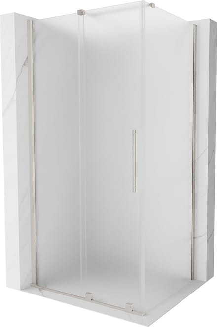 Mexen Velar schuifbare douchecabine 100 x 85 , matglas, geborsteld nikkel - 871-100-085-31-97