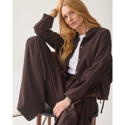 Summum 2s3543-12483 754 blouse viscose twill dark chocolate