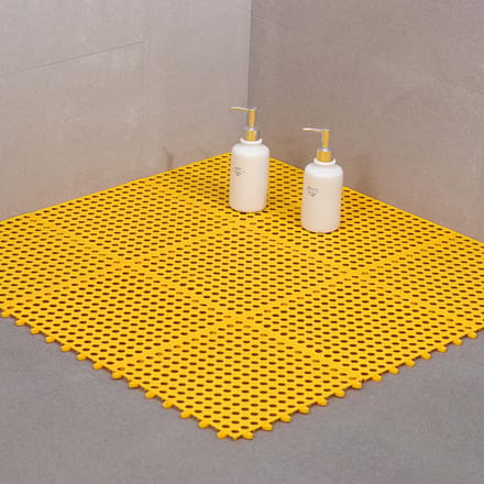 Badmat 30 x 30 cm Voorkomt Uitglijden Verstelbaar Comfortabele Binnenbadmat voor Badkamers Keukens WoningenGeel geel