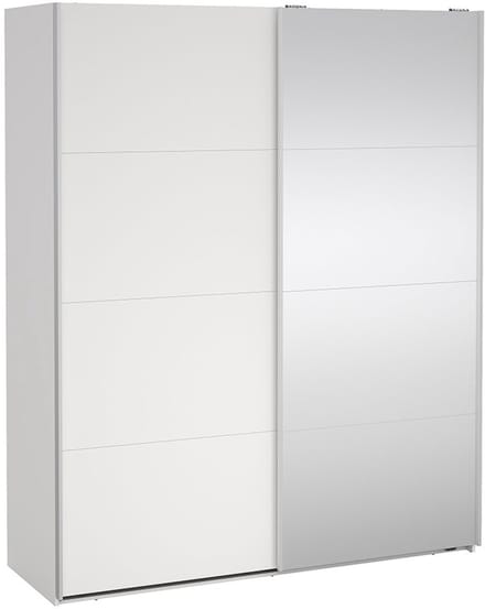 Bergamo schuifdeurkast 2 deuren 180x220cm wit.