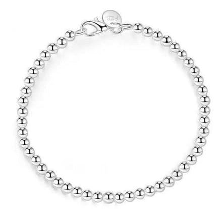 Jomide Armband zilverkleurig kralen - 20 cm - Dames